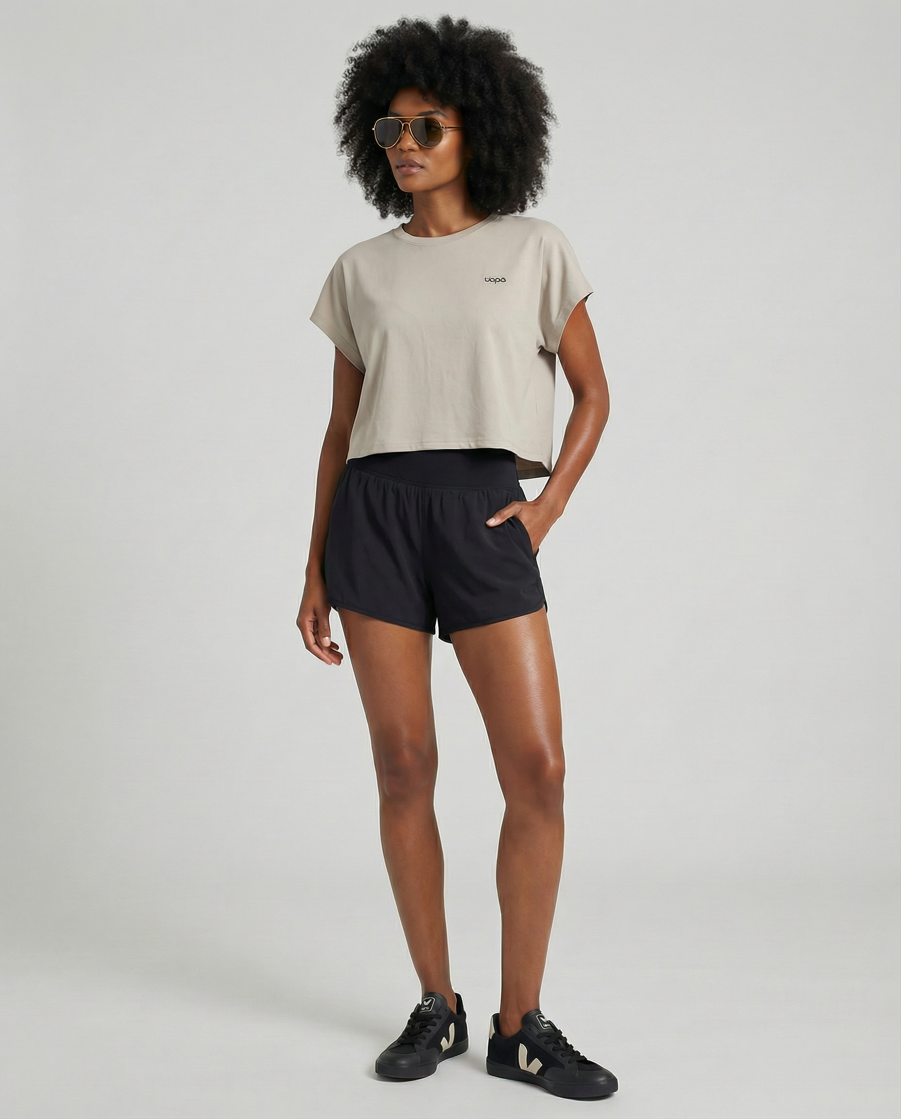 UAPA Motion Crop in beige — women's activewear crop top