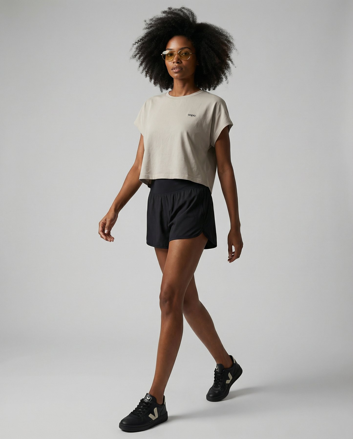 UAPA Motion Crop in beige — women's activewear crop top