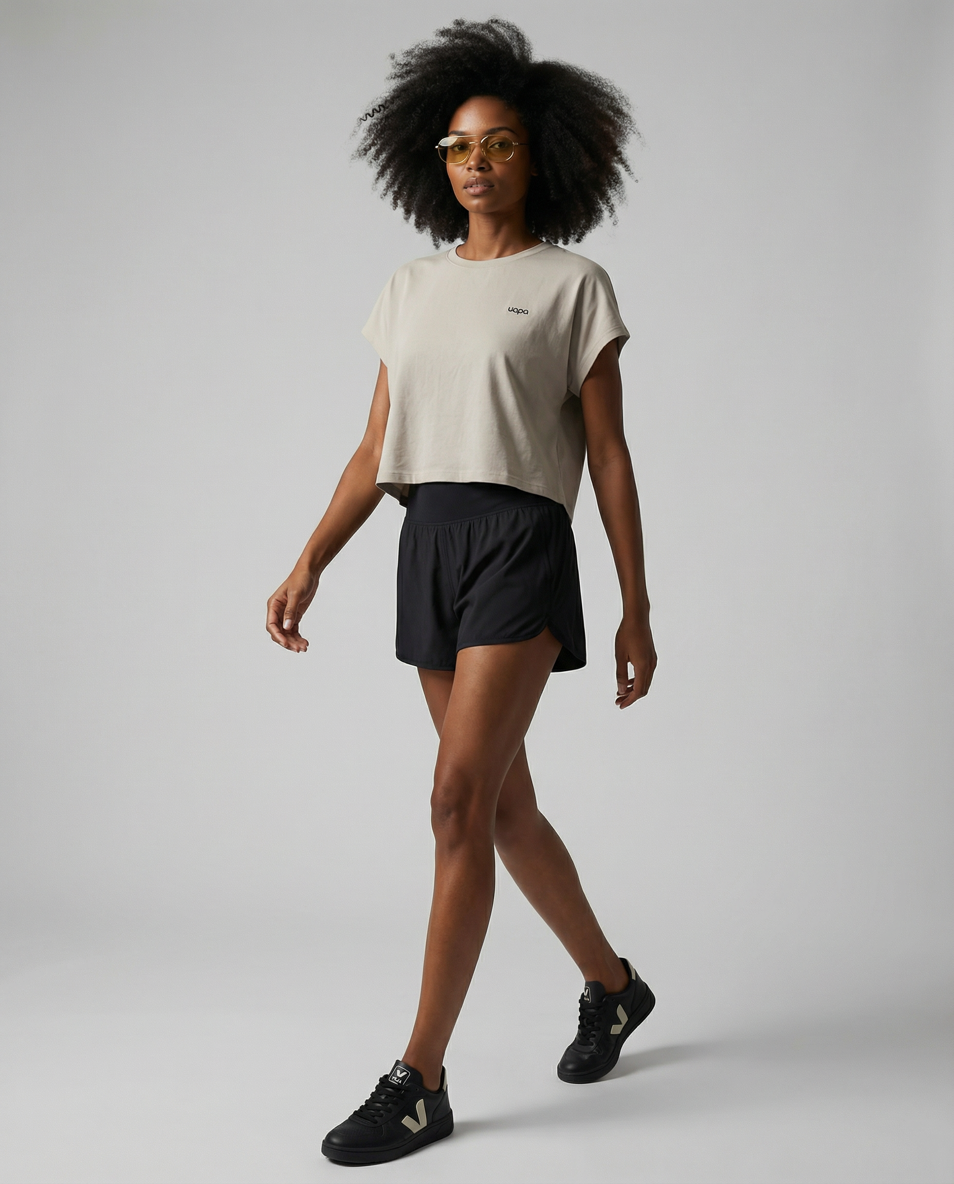 UAPA Motion Crop in beige — women's activewear crop top