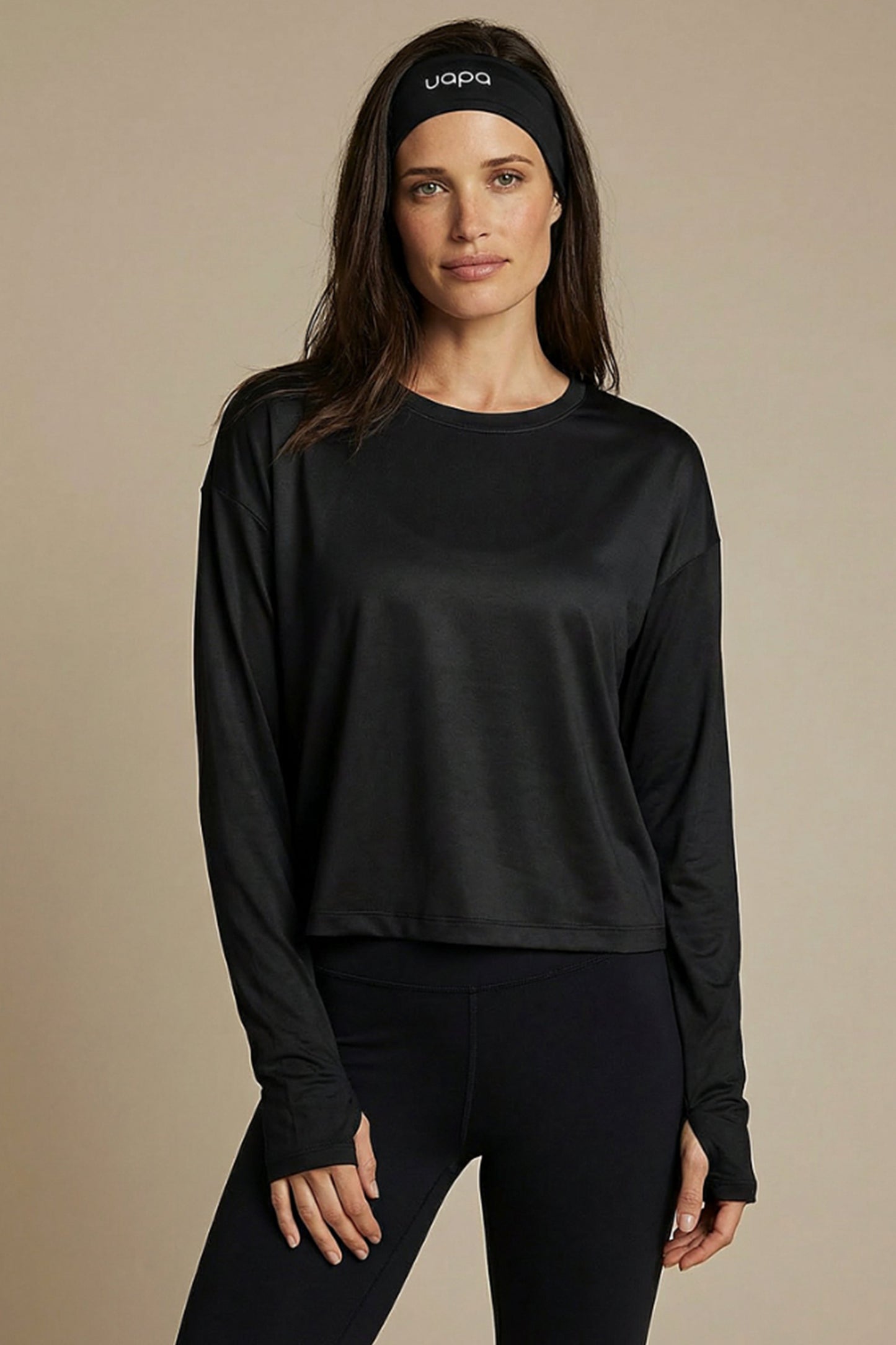 UAPA Studio Long Sleeve in black — women's activewear long sleeve top