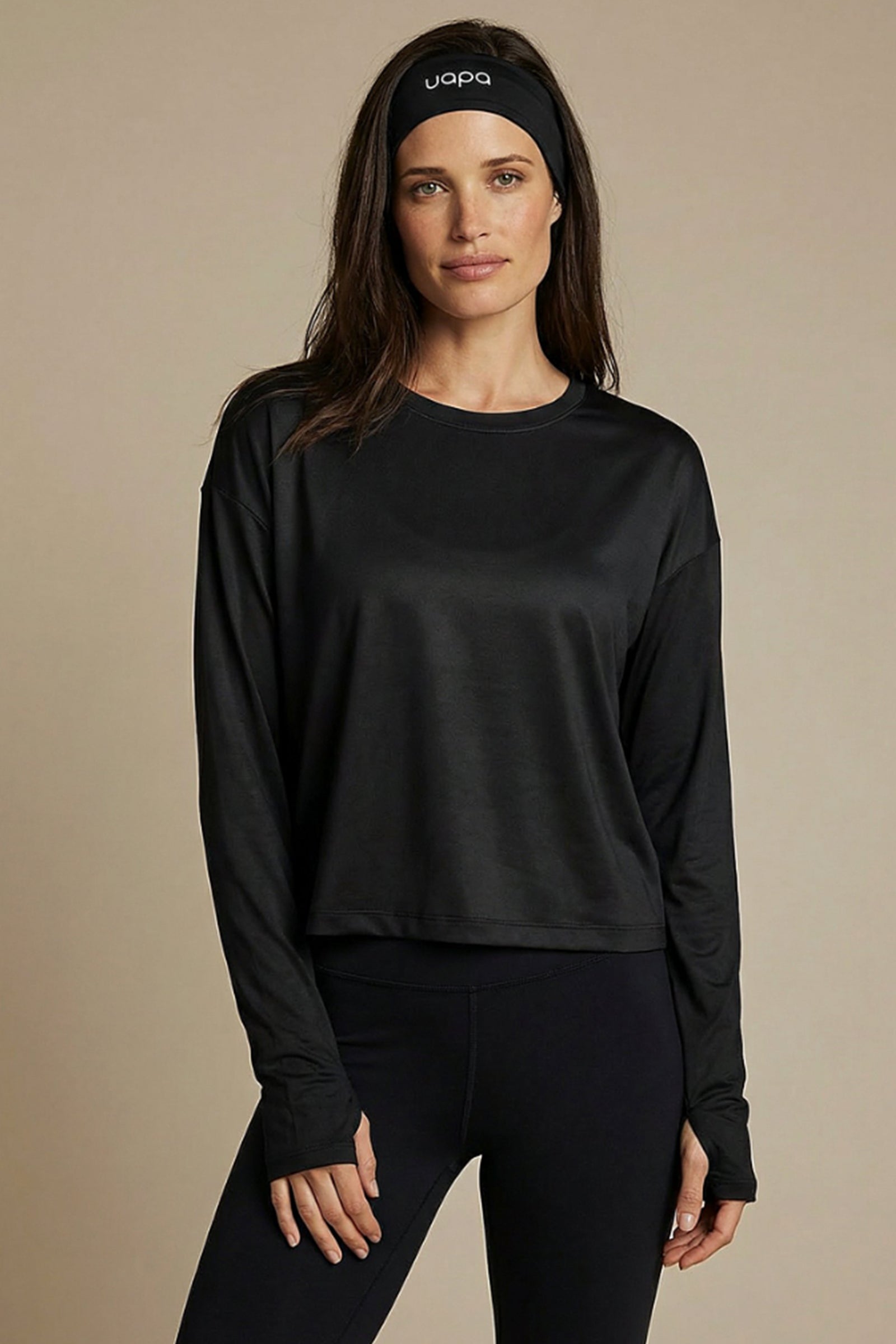 UAPA Studio Long Sleeve in black — women's activewear long sleeve top
