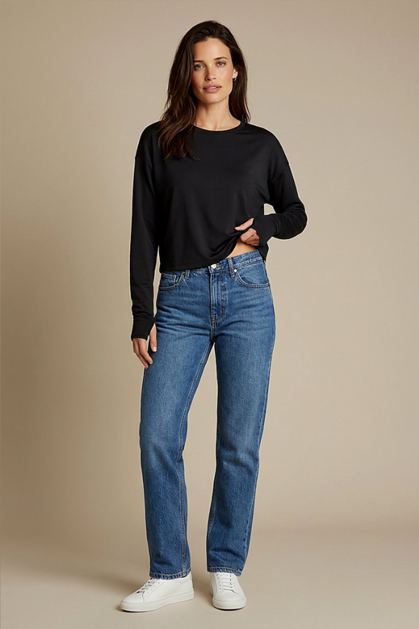 UAPA Studio Long Sleeve in black — women's activewear long sleeve top