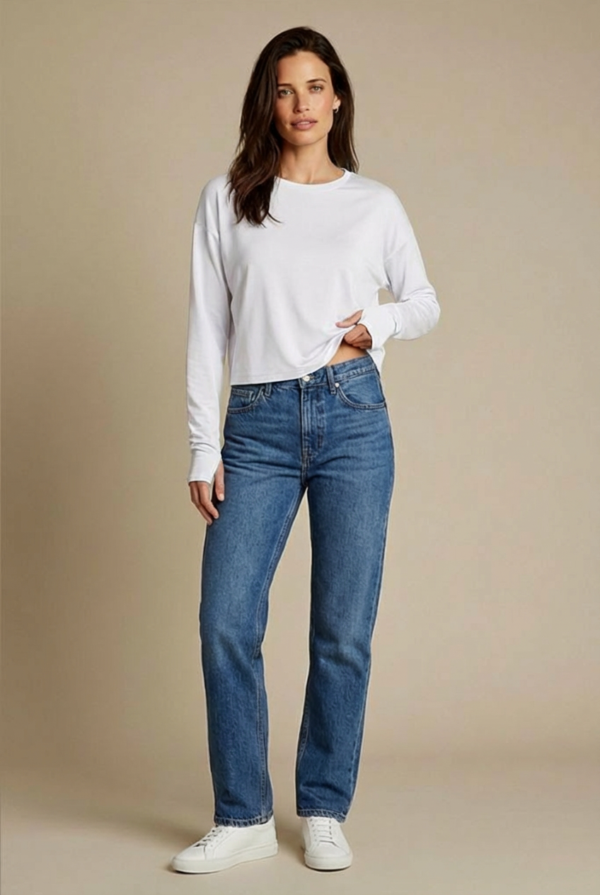 UAPA Studio Long Sleeve in white — women's activewear long sleeve top