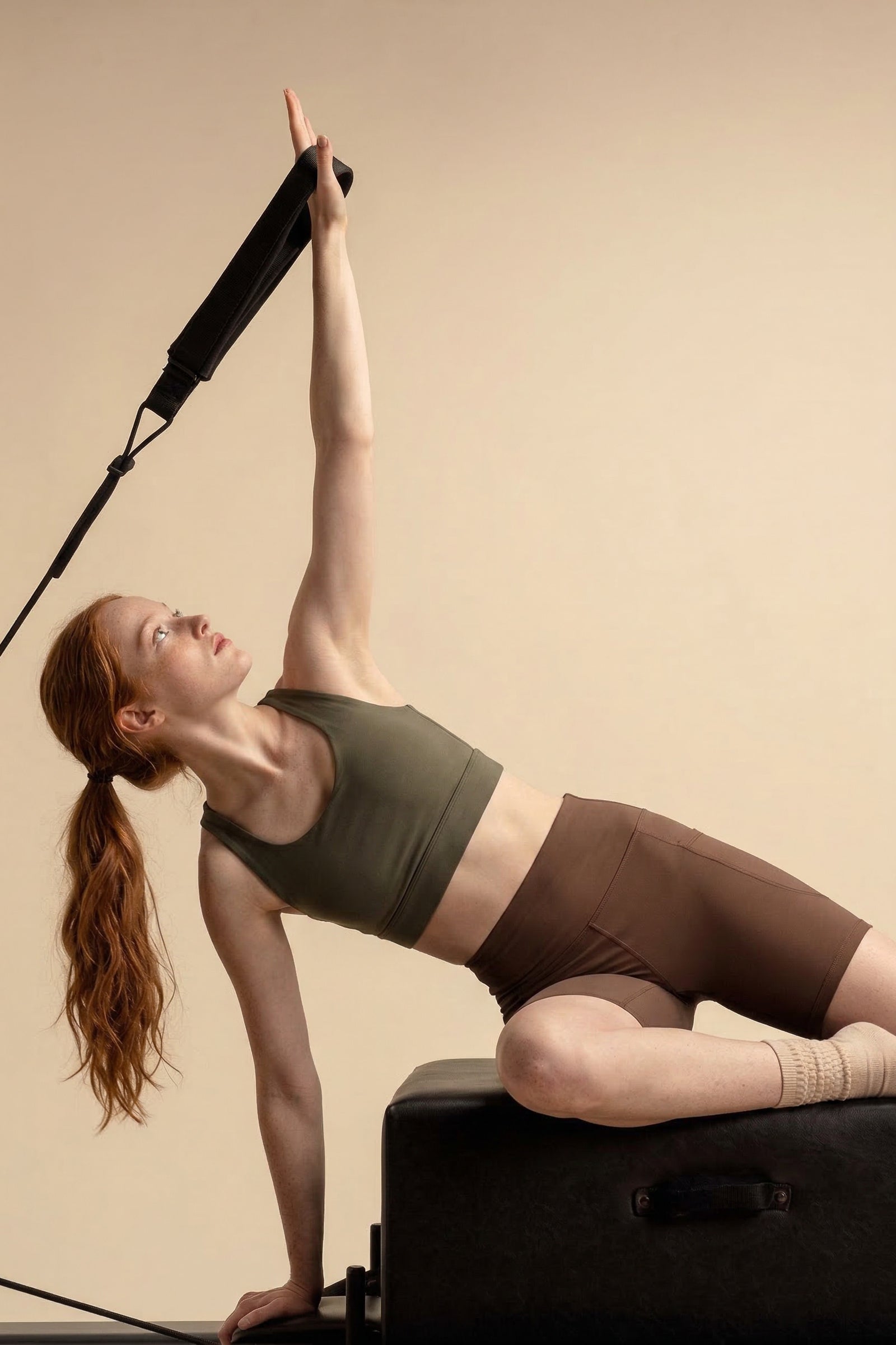 UAPA Studio Biker in brown — women's activewear biker shorts