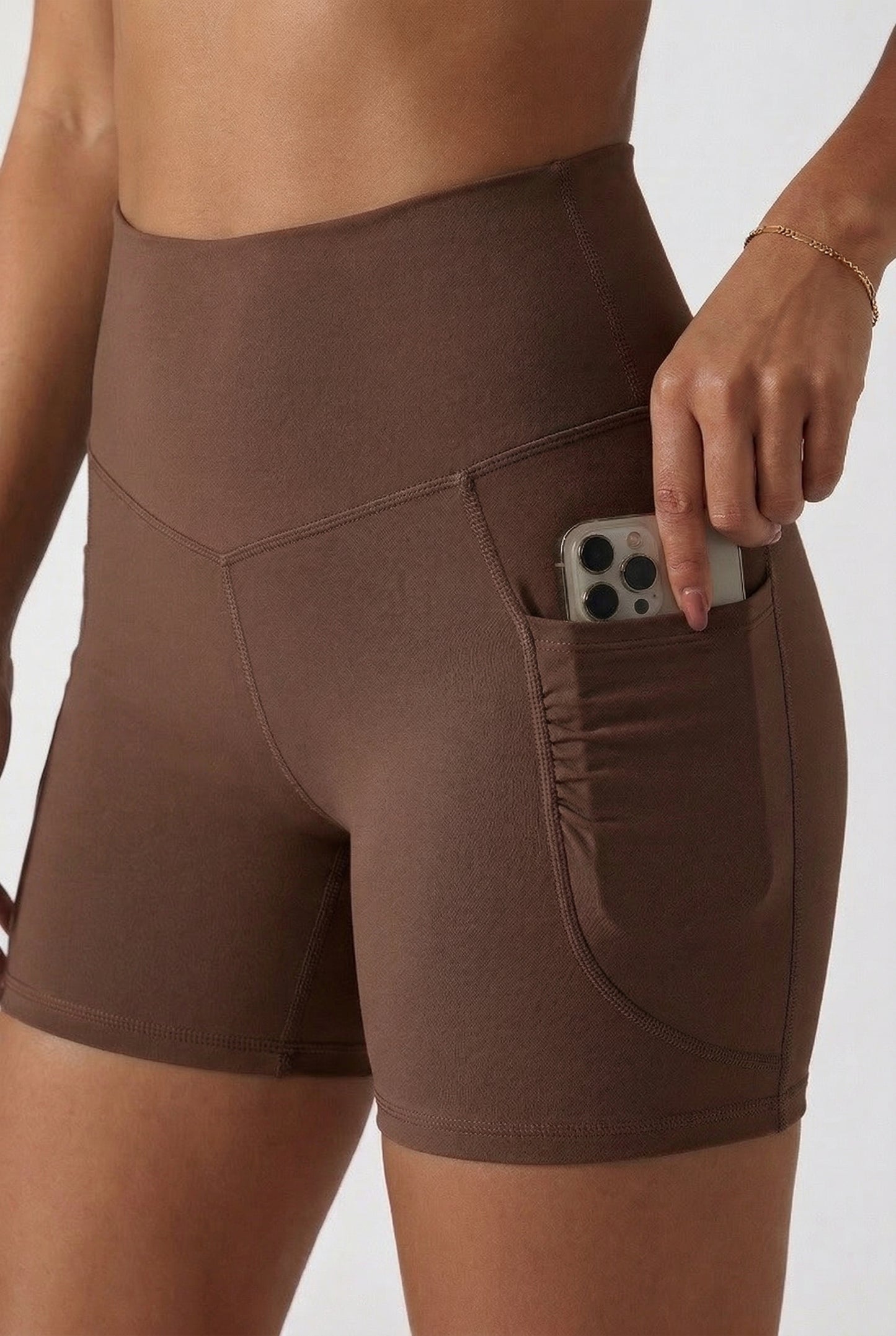 UAPA Studio Biker in brown — women's activewear biker shorts