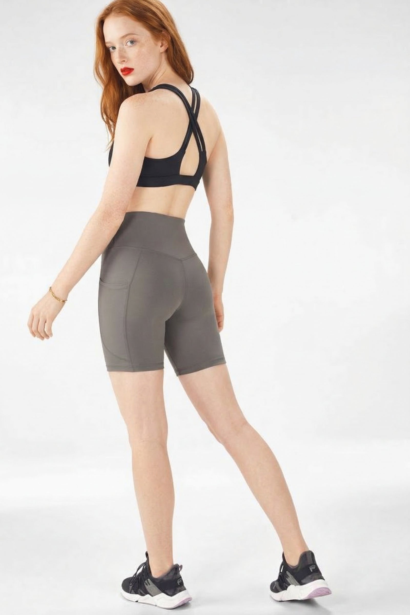 UAPA Studio Biker in grey — women's activewear biker shorts