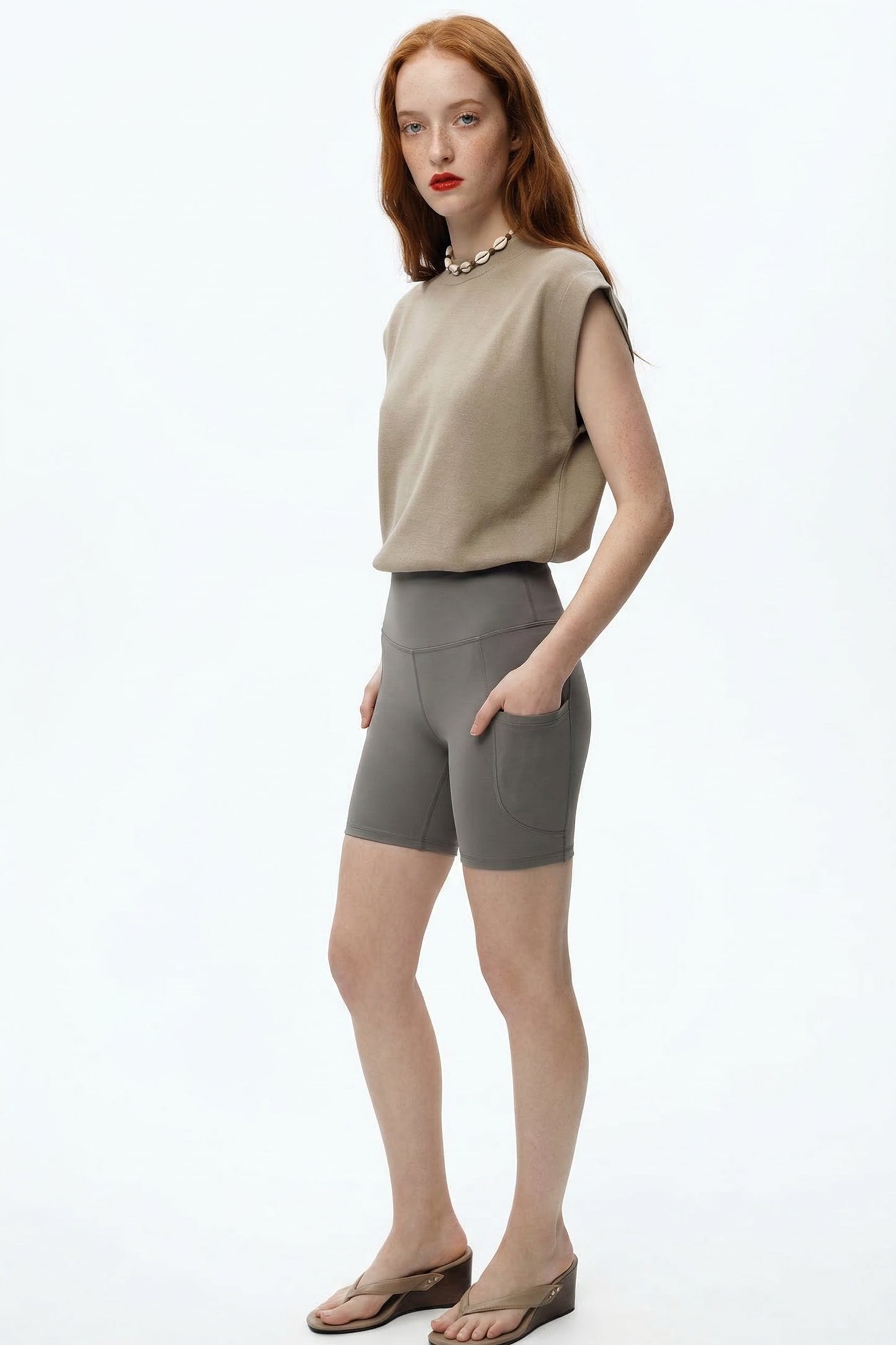 UAPA Studio Biker in grey — women's activewear biker shorts