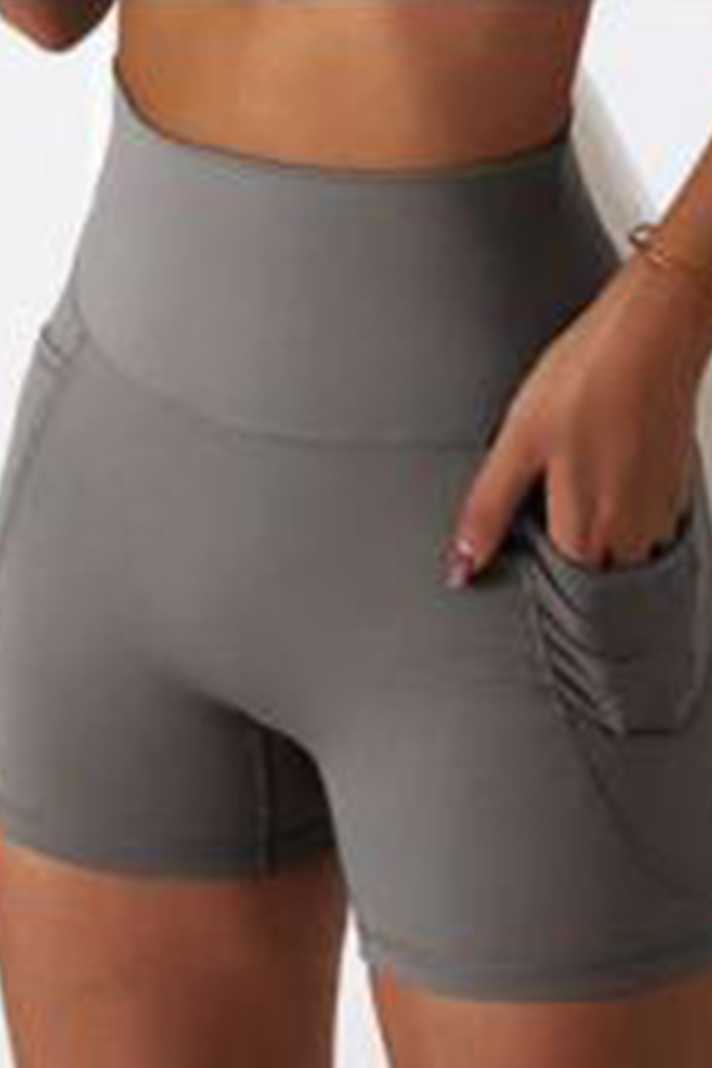 UAPA Studio Biker in grey — women's activewear biker shorts