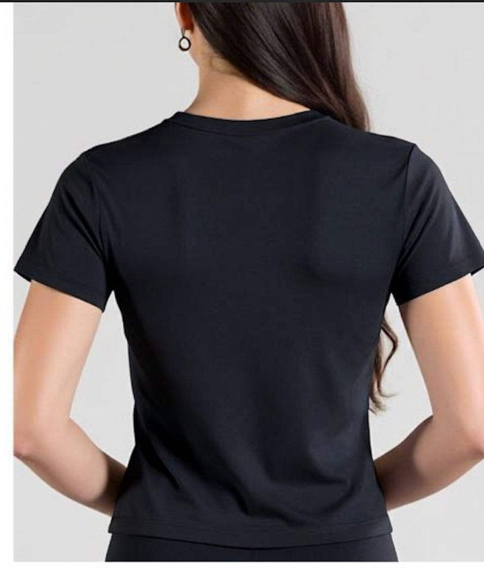 UAPA Motion T in black — women's activewear t-shirt, back view