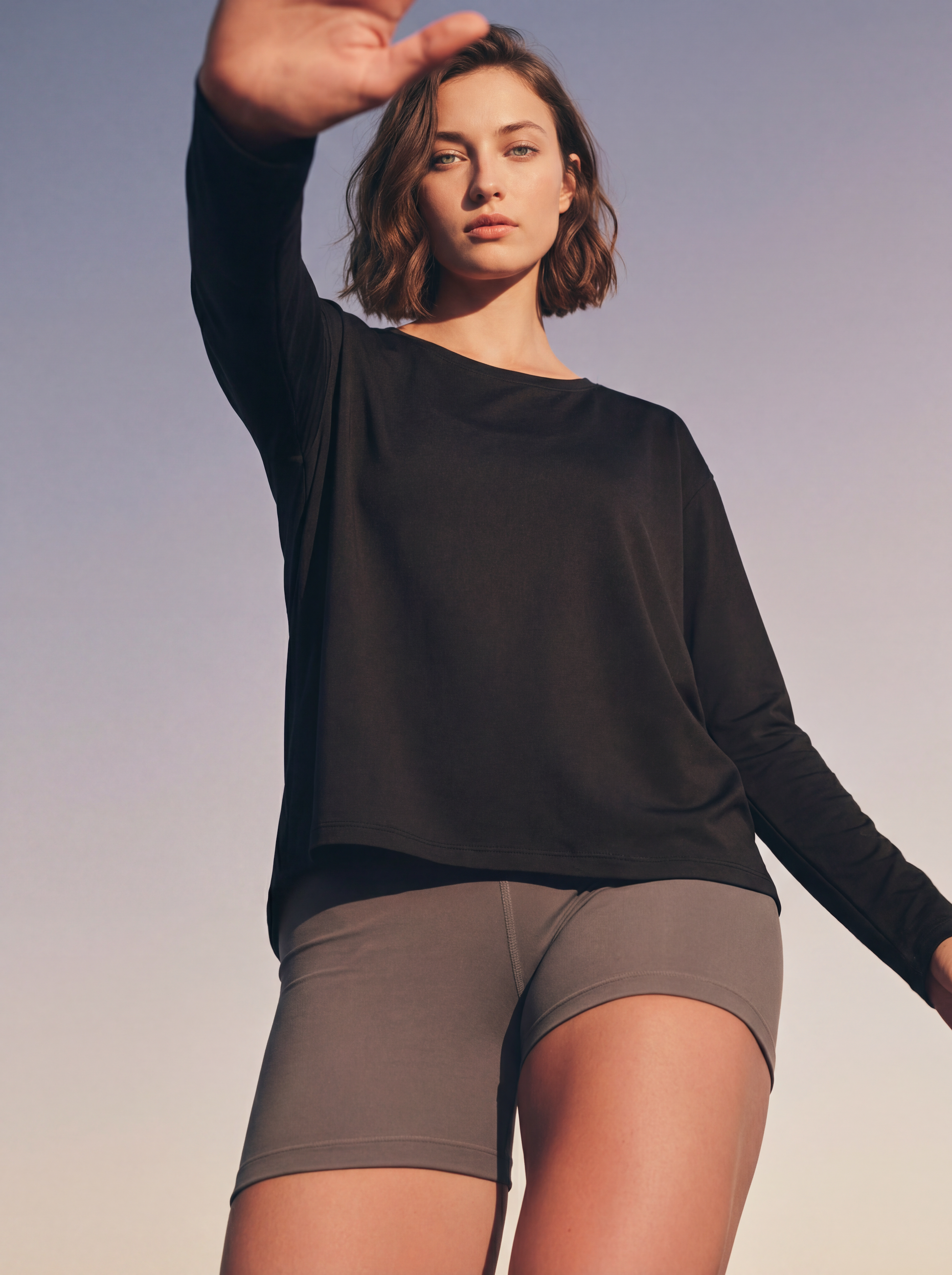 UAPA Oversized Long in black — women's activewear long sleeve top