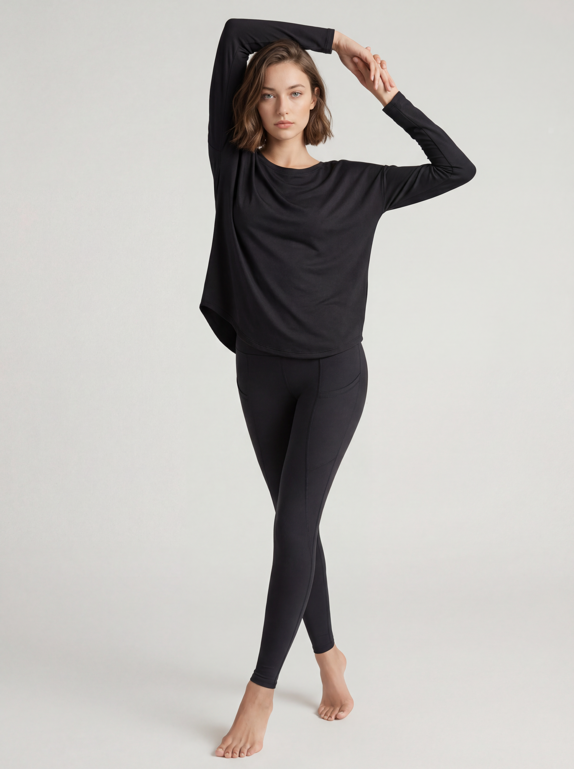 UAPA Oversized Long in black — women's activewear long sleeve top