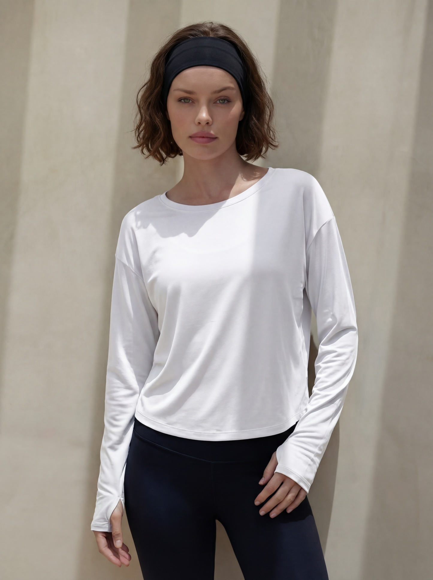 UAPA Oversized Long in white — women's activewear long sleeve top
