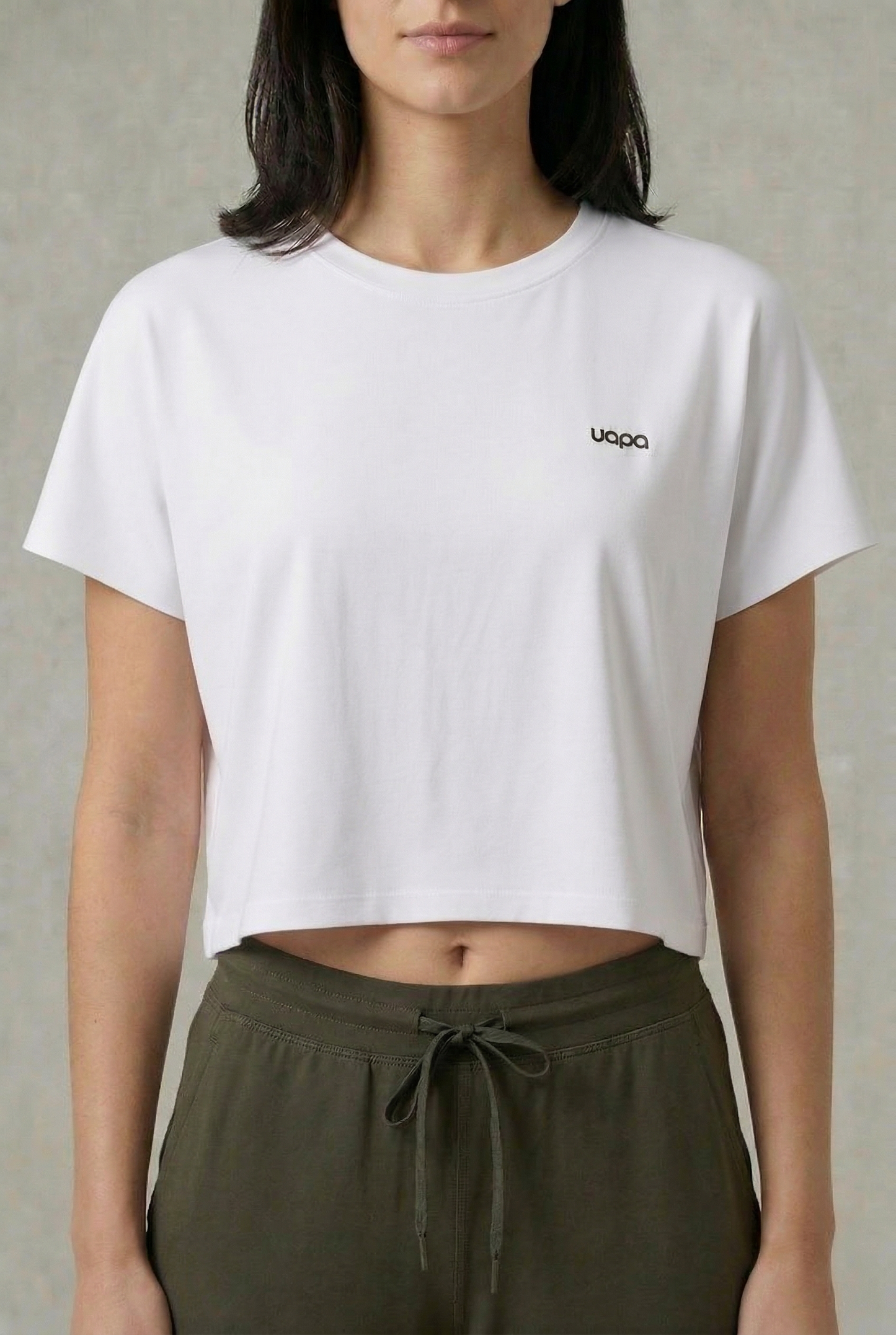 UAPA Relaxed Crop in white — women's activewear crop top