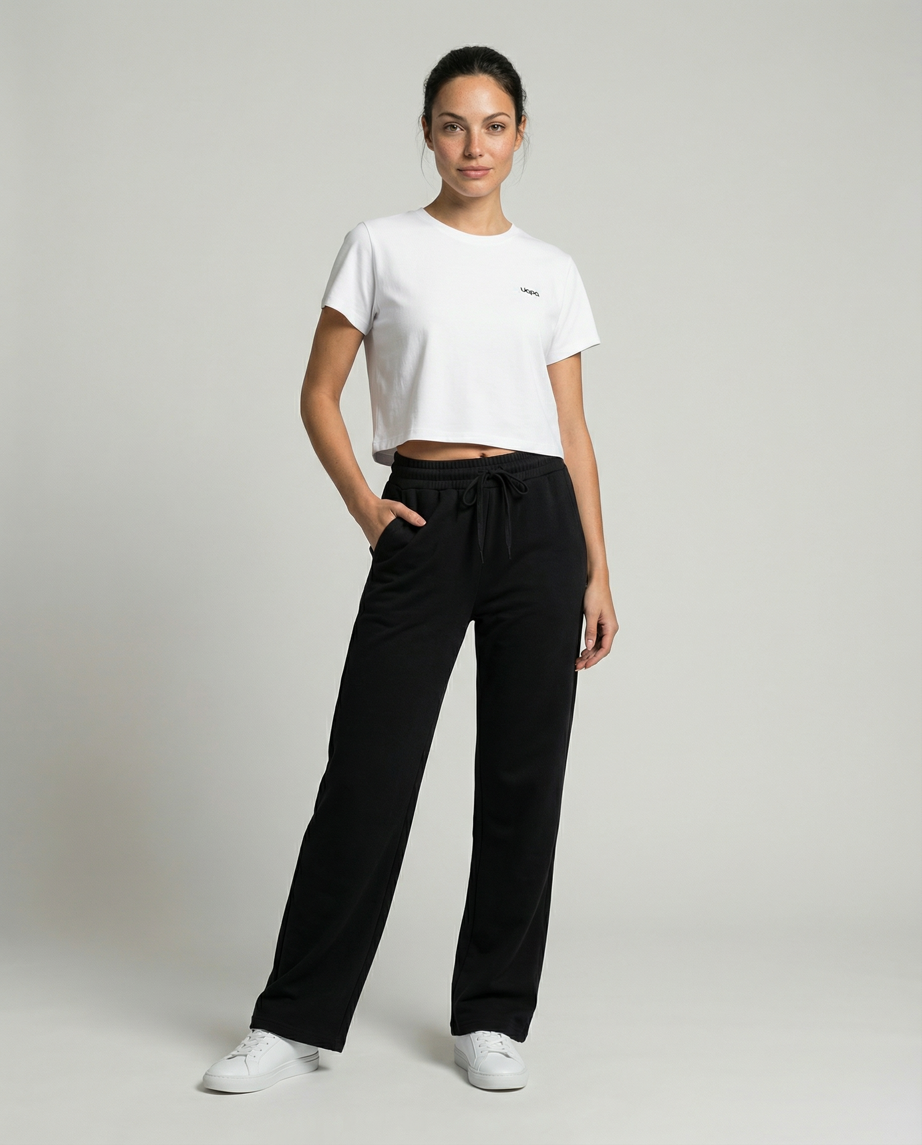 UAPA Relaxed Crop in white — women's activewear crop top
