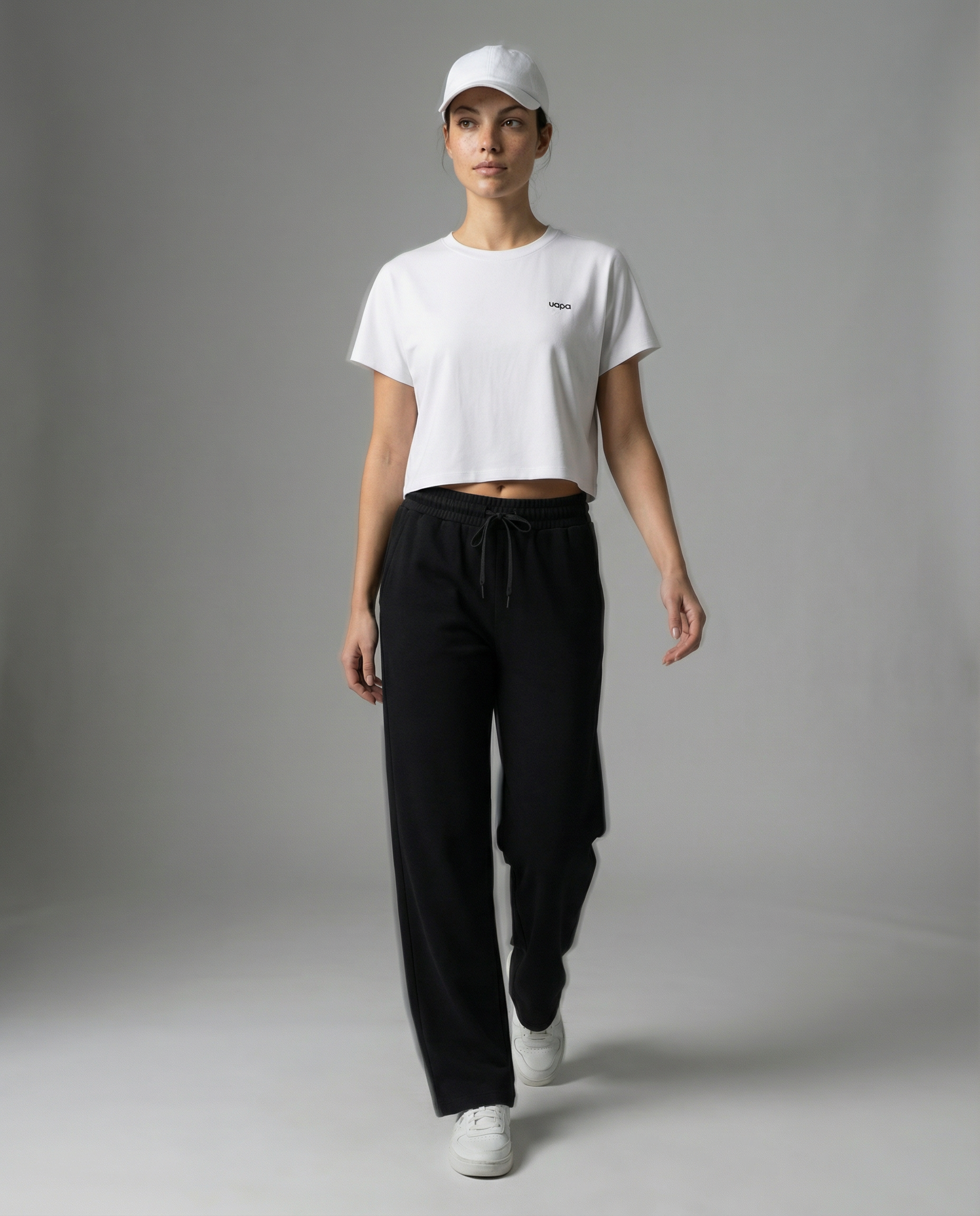UAPA Relaxed Crop in white — women's activewear crop top