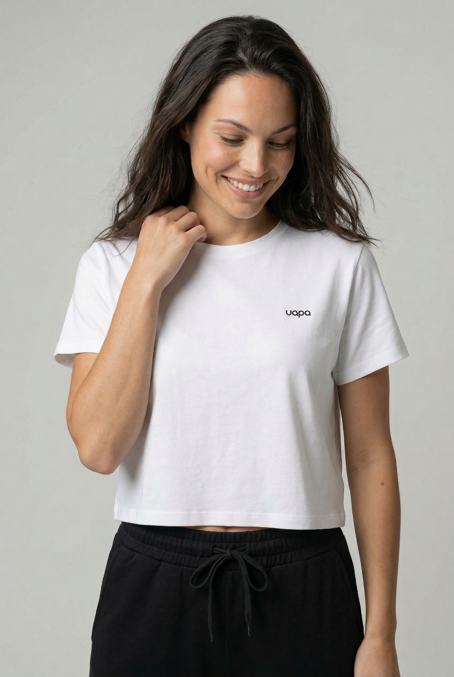 UAPA Relaxed Crop in white — women's activewear crop top