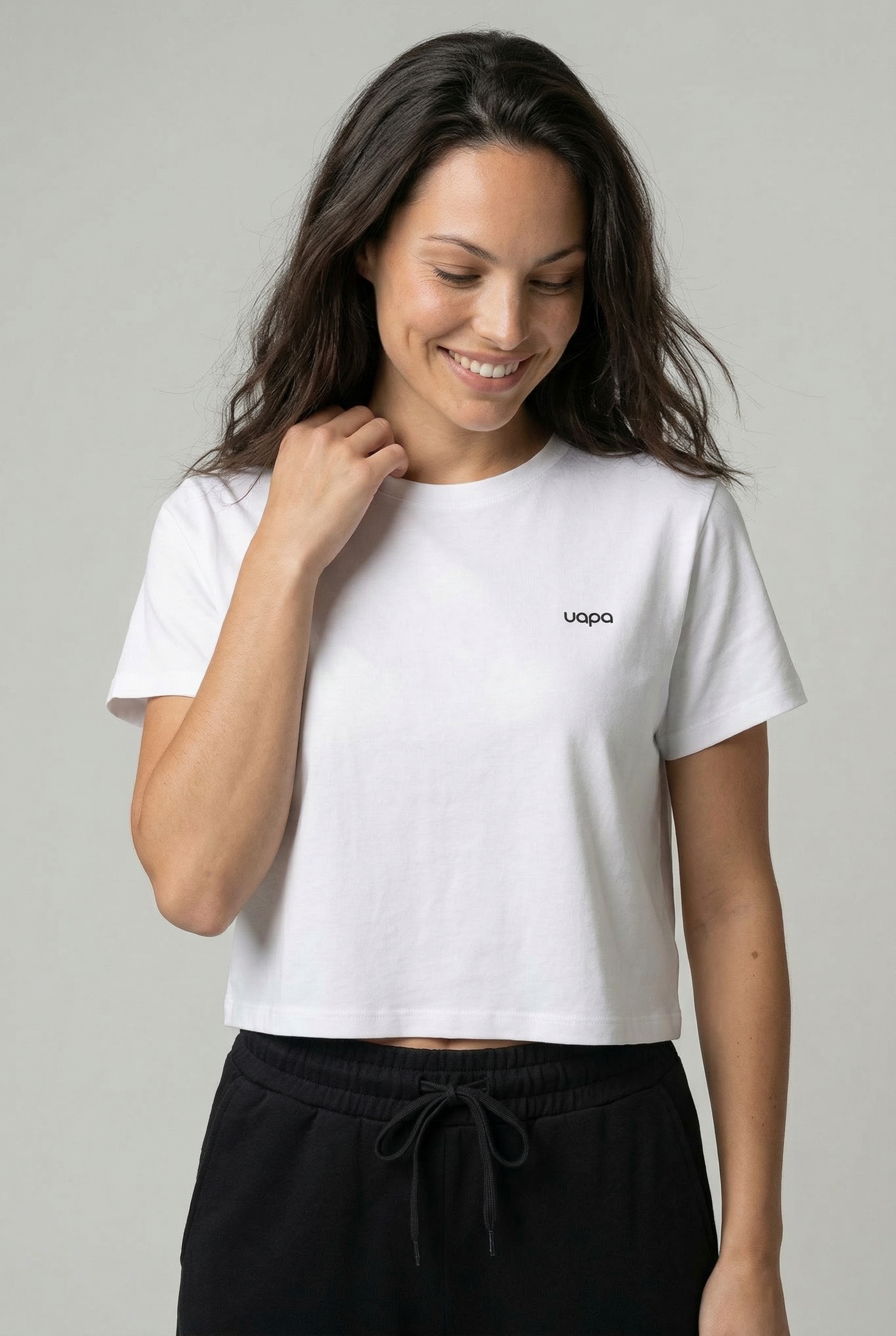 UAPA Relaxed Crop in white — women's activewear crop top