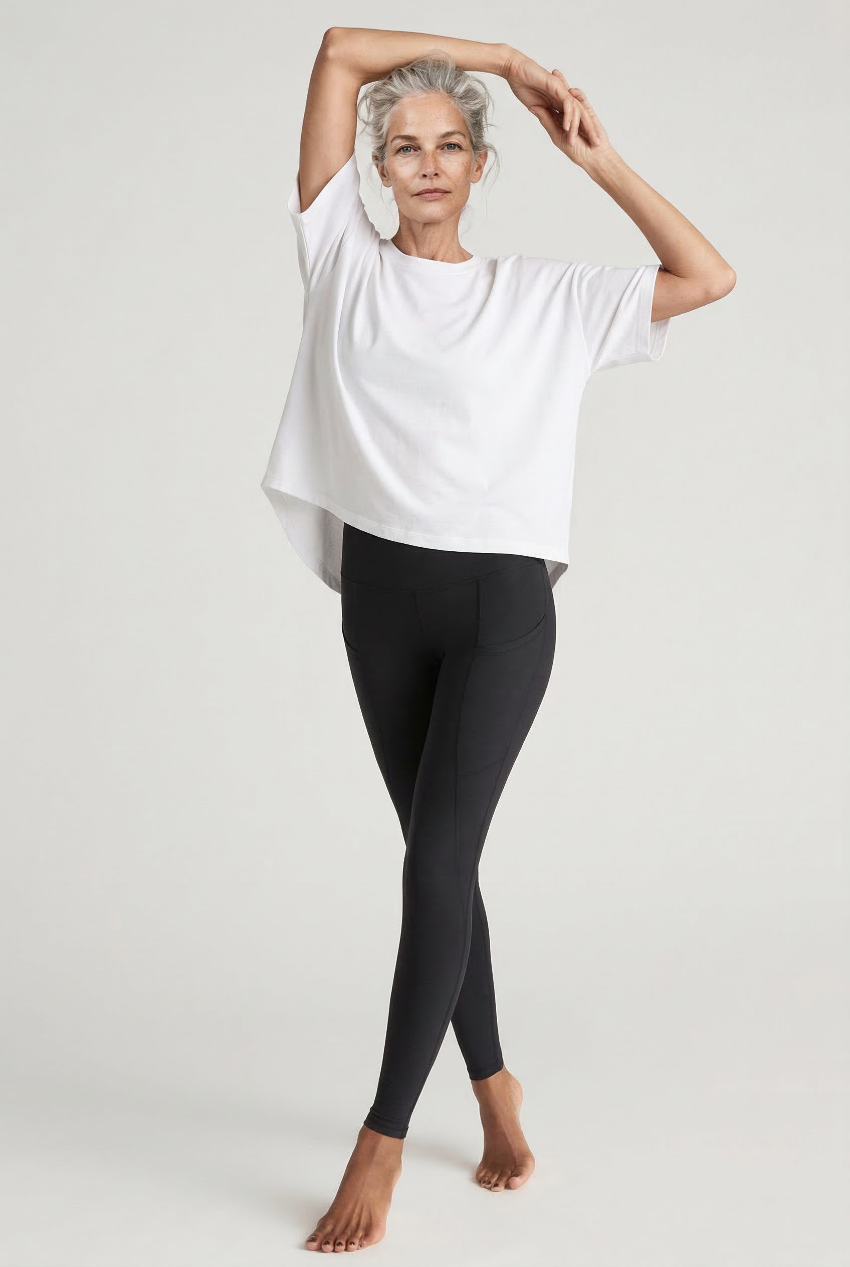UAPA Oversize Top in white — women's activewear top