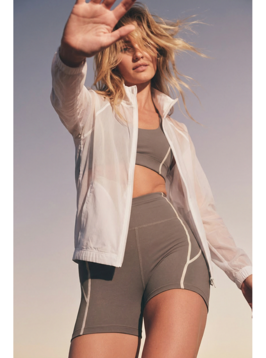 UAPA Studio Jacket in white — women's activewear jacket