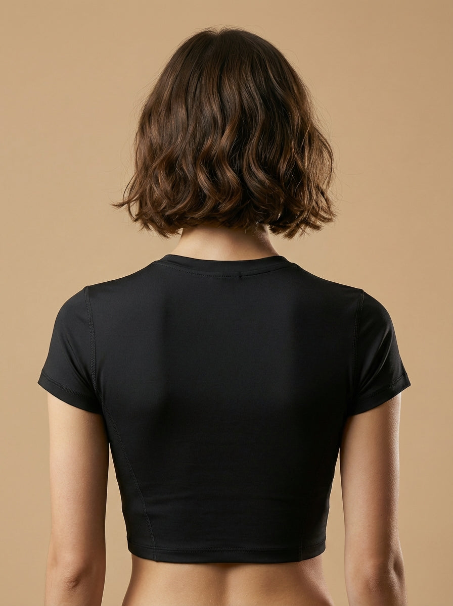UAPA Crop Core Top in black — women's activewear crop top