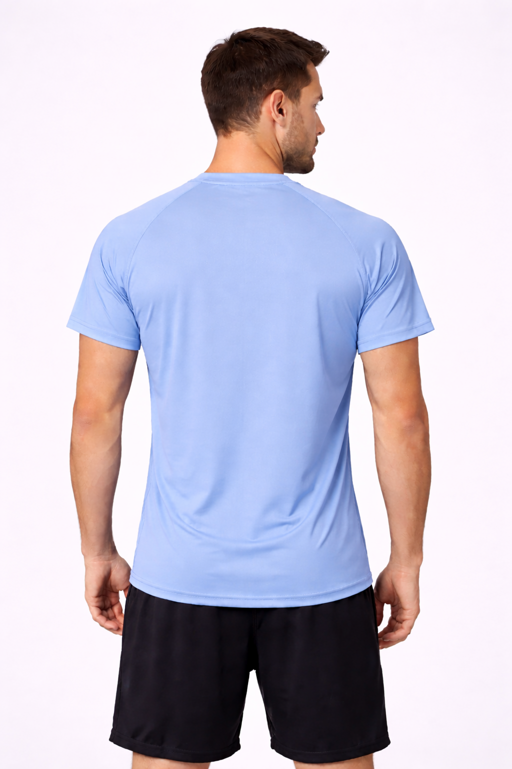 UAPA Performance Shirt in blue — men's activewear shirt, back view