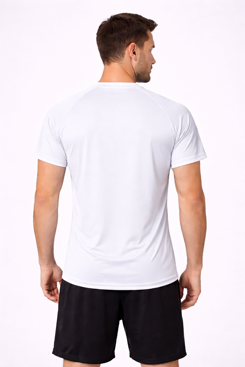 UAPA Performance Shirt in white — men's activewear shirt, back view