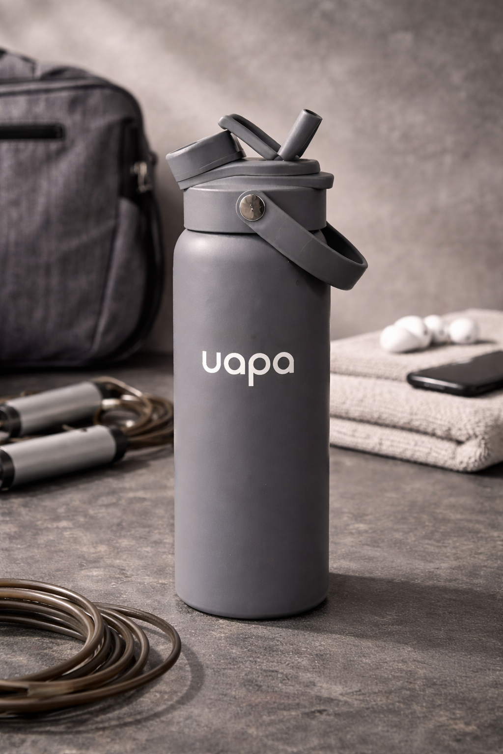 UAPA Studio Bottle in grey — UAPA water bottle