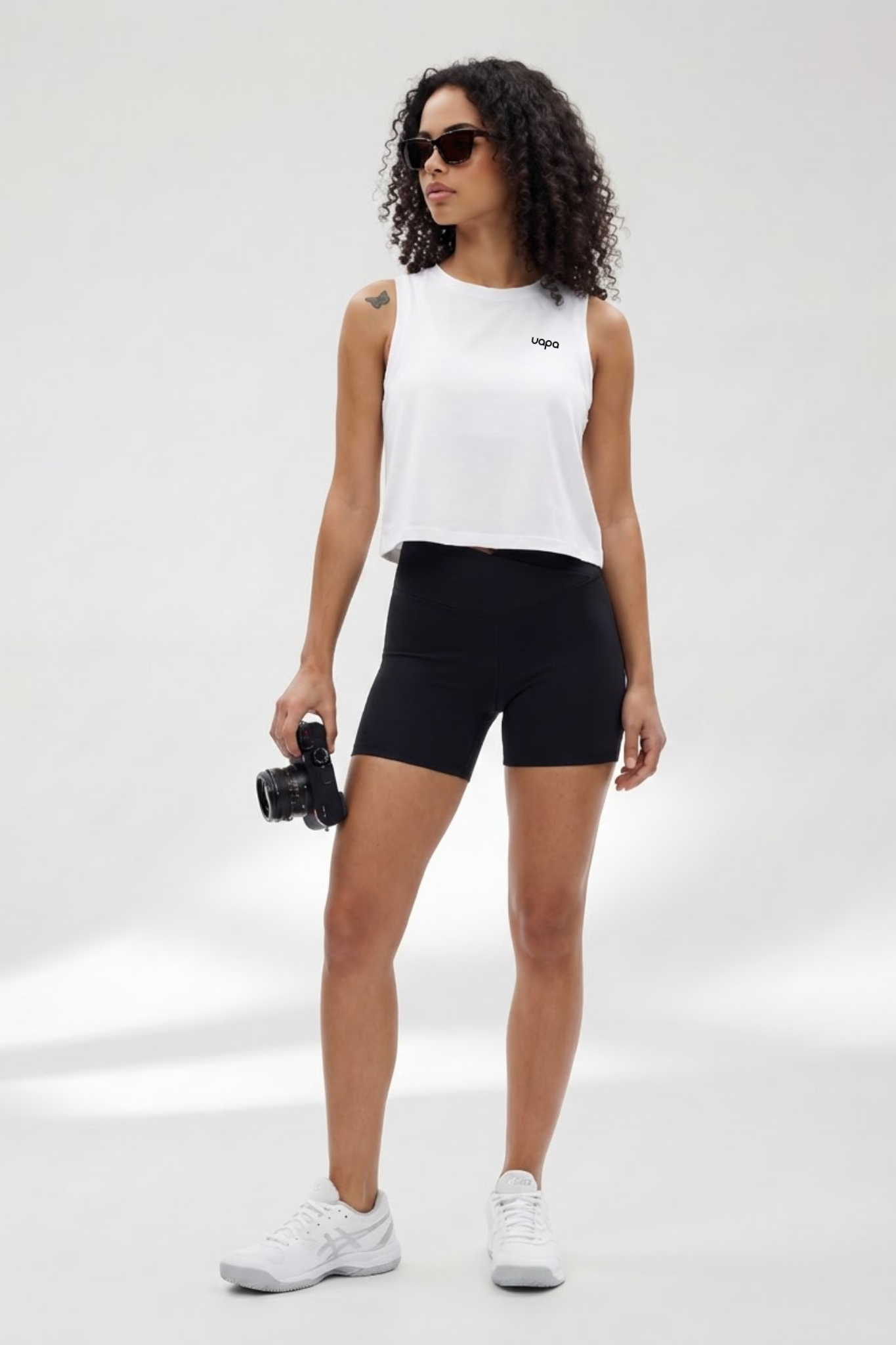 UAPA Studio Crop in white — women's activewear crop top