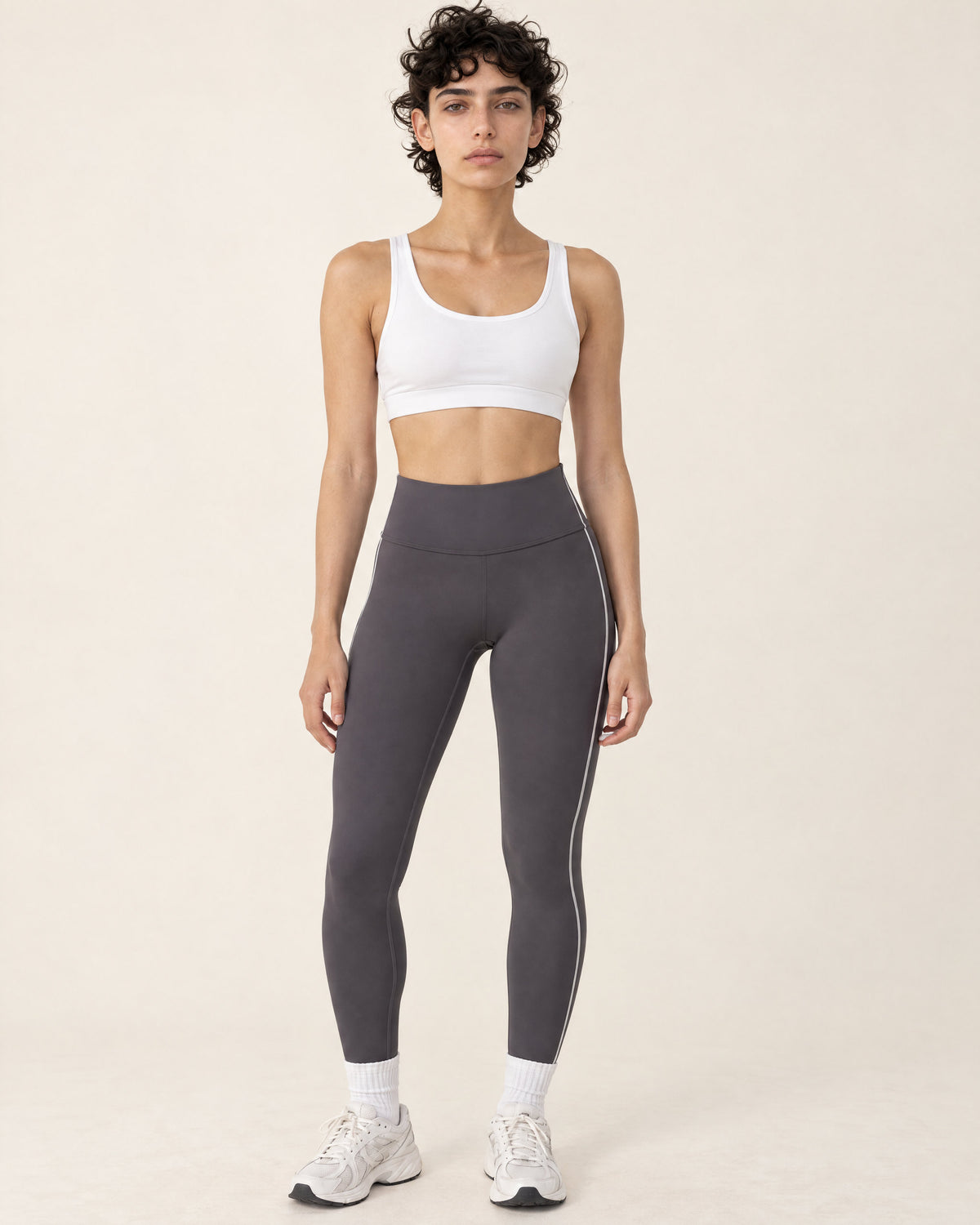 UAPA Motion Legging in Grey — women's activewear legging, front view