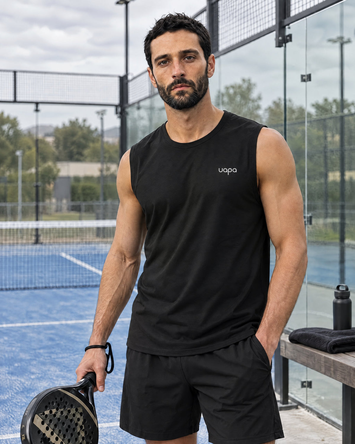 UAPA Motion Tank in Black — men's activewear tank top, lifestyle