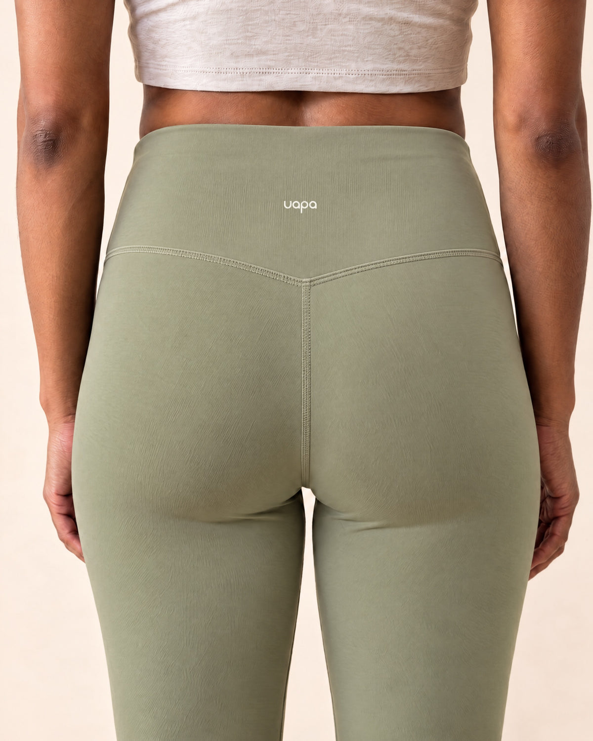 UAPA Studio Legging in Green — women's activewear legging, detail