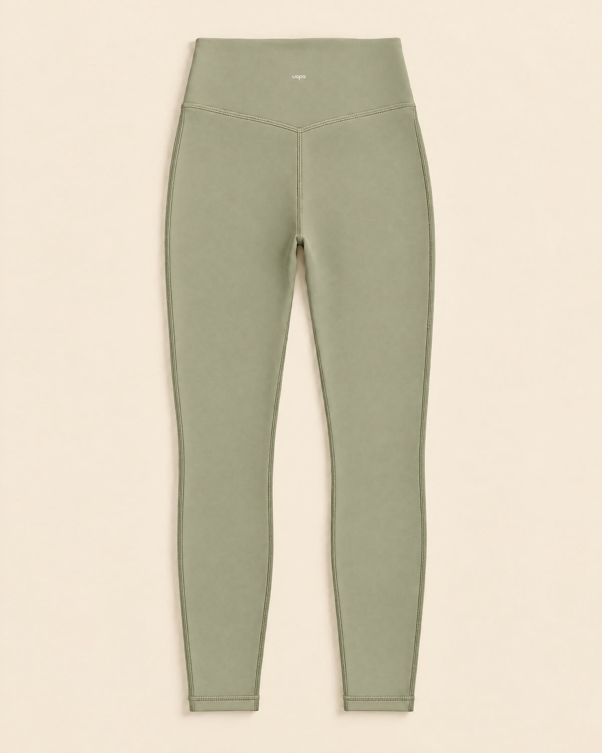 UAPA Studio Legging in Green — women's activewear legging, flat lay