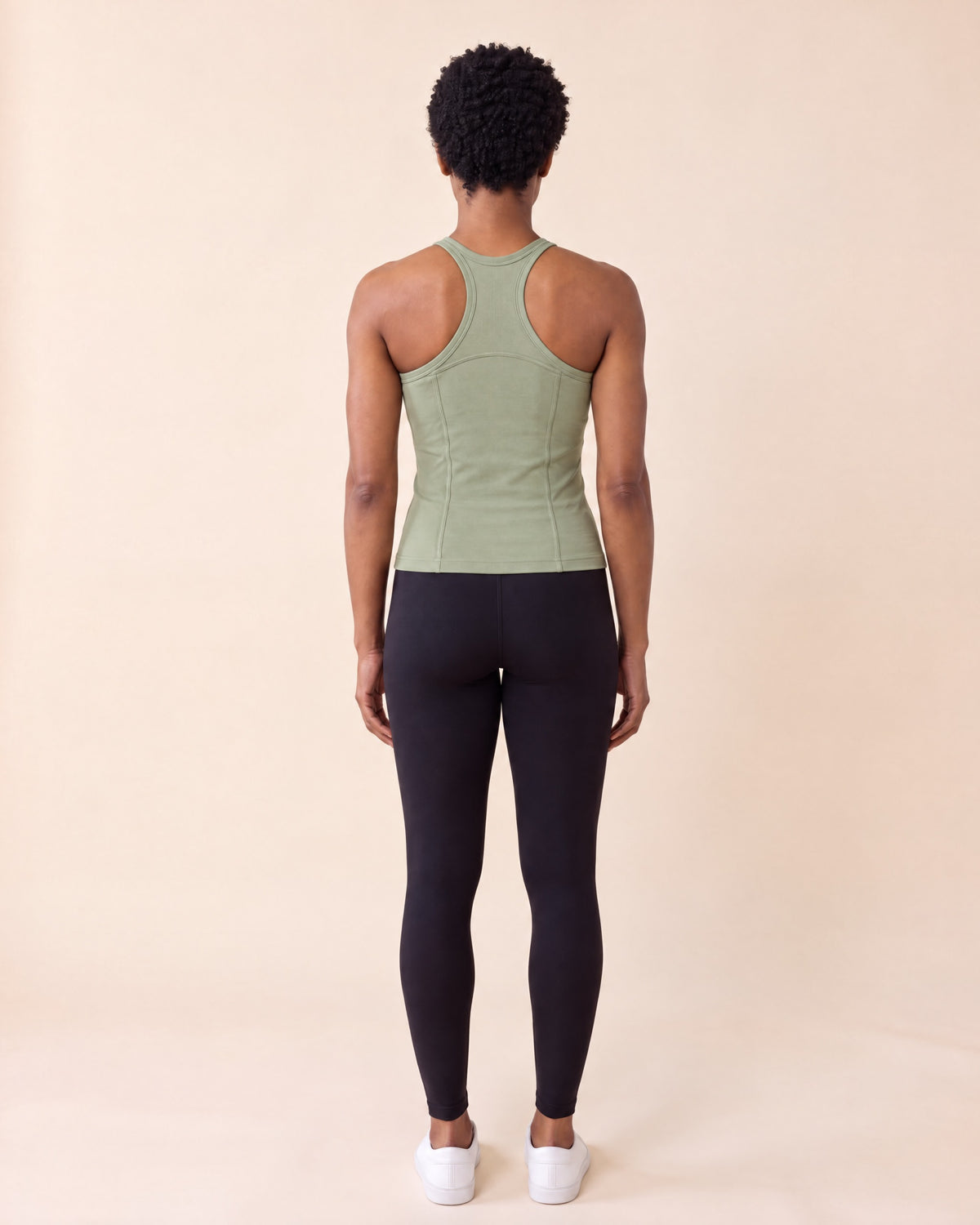 UAPA Vital Tank in Green — women's activewear tank, back