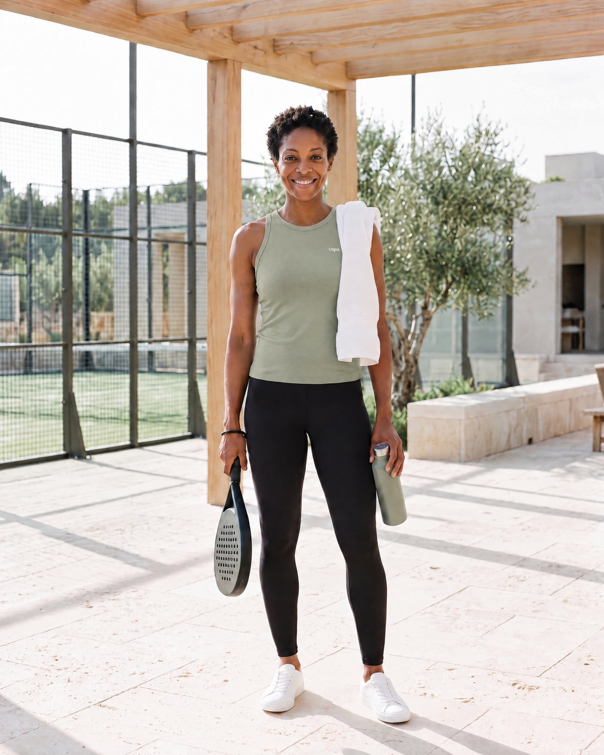 UAPA Vital Tank in Green — women's activewear tank, lifestyle